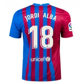 Camisolas de futebol FC Barcelona Jordi Alba 18 Equipamento Principal 2021/22 Manga Curta